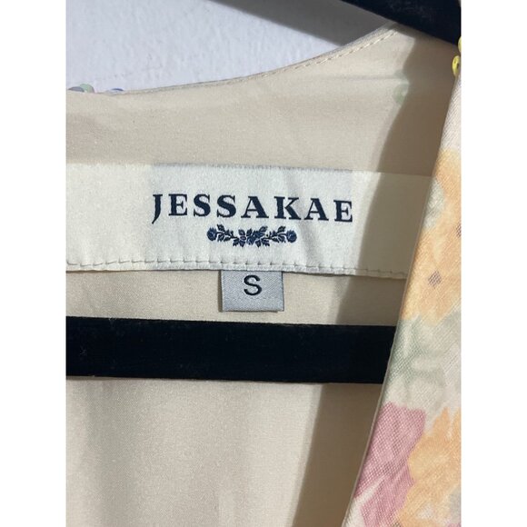 Jessakae Posy Petal Floral Ruffle Midi Dress Yellow Multicolor Size Small - Picture 5 of 15